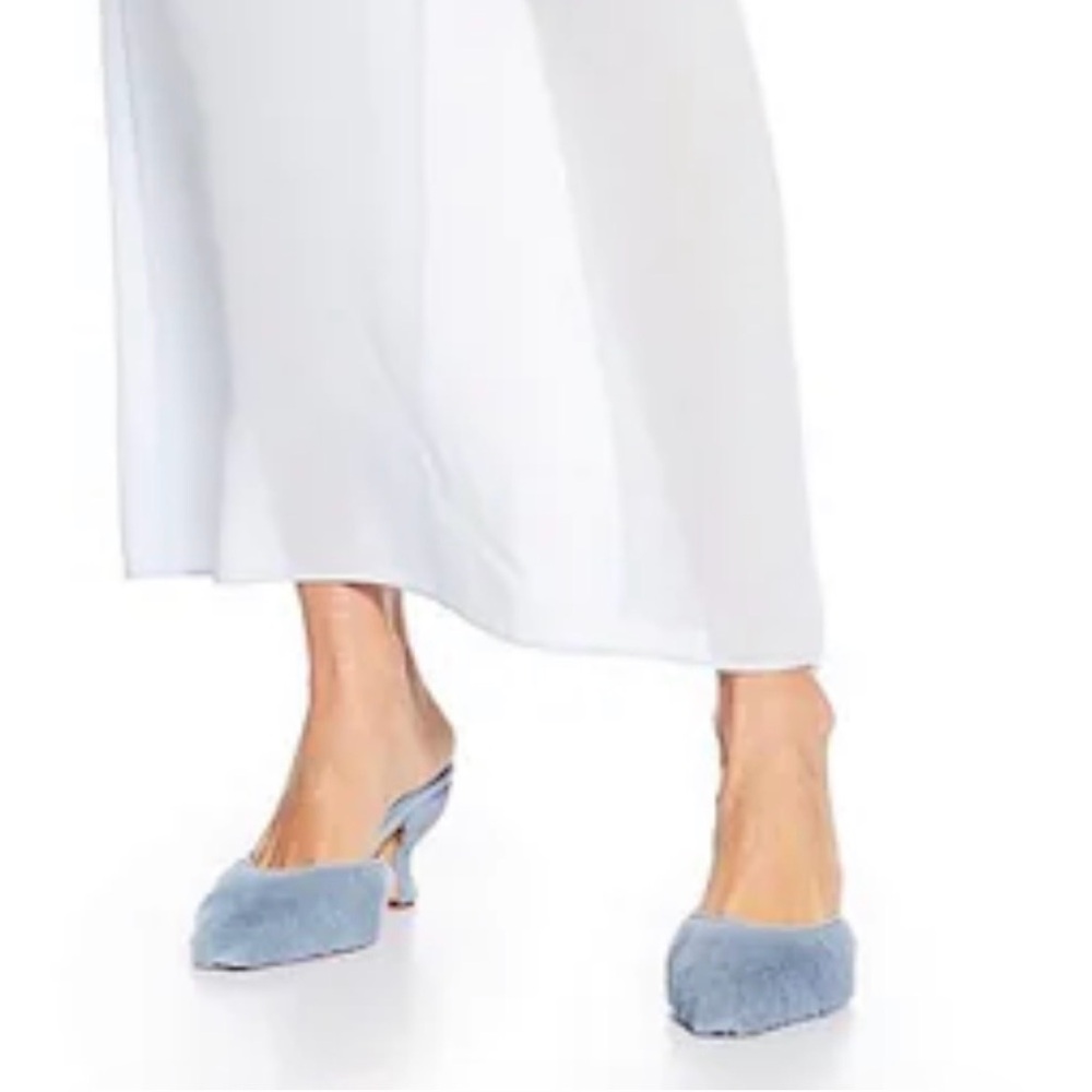 Gianni Bini Fuzzy Pointed Mules in Light Blue